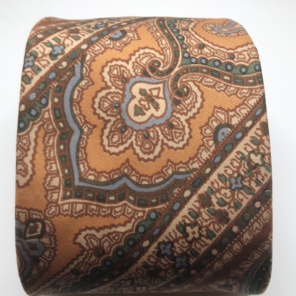 VTG Paisley Print Silk Foulard Tie - Picture 3 of 7
